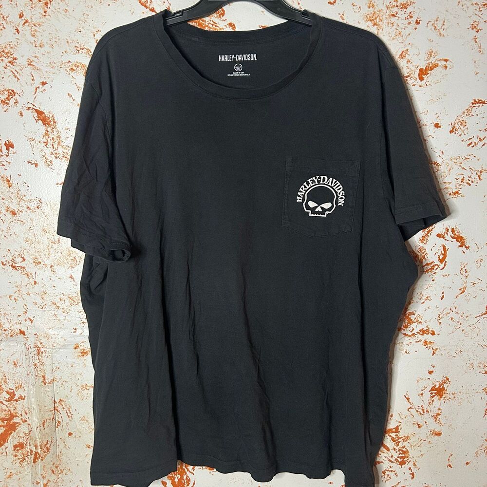 Harley Davidson Willie G Skull Pocket T Shirt Mens 3XL USA